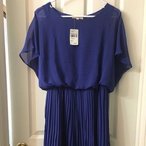 Blue chiffon mini dress